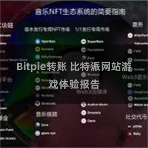 Bitpie转账 比特派网站游戏体验报告