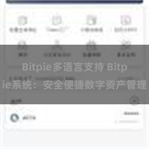 Bitpie多语言支持 Bitpie系统：安全便捷数字资产管理